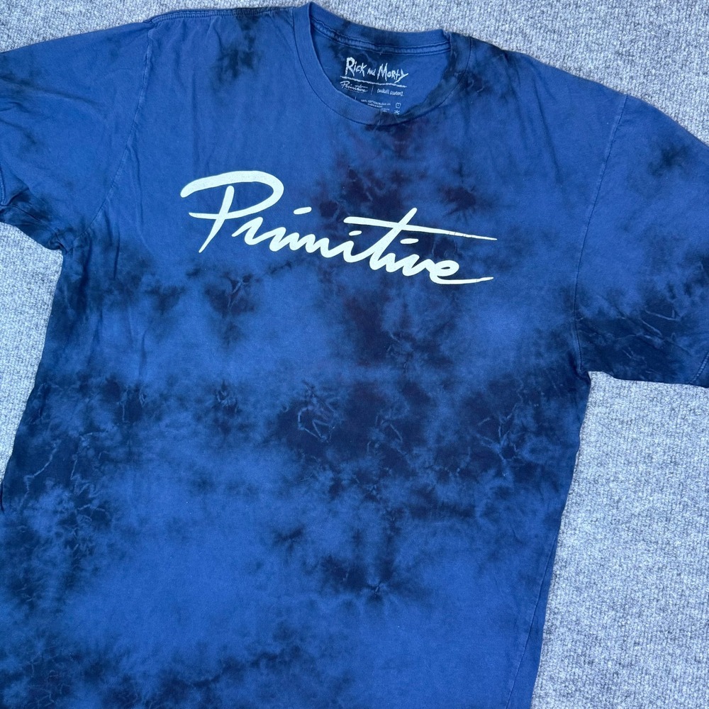 Primitive X Rick and Morty Tie Dye T‎ Shirt Mens Colorful Streetwear Size Large